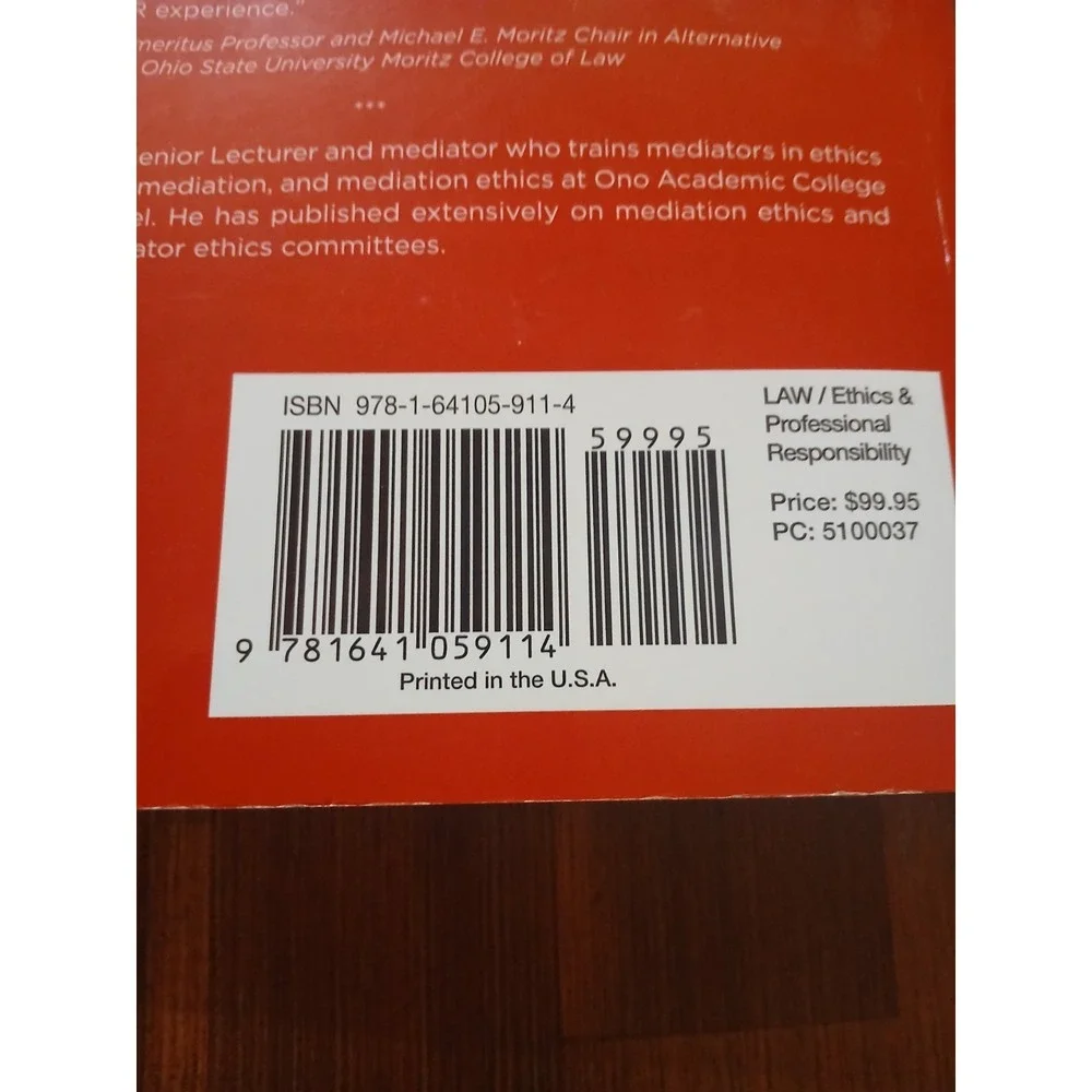 Omer Shapira Mediation Ethics (Paperback) Like New‎ a Practitioners Guide
